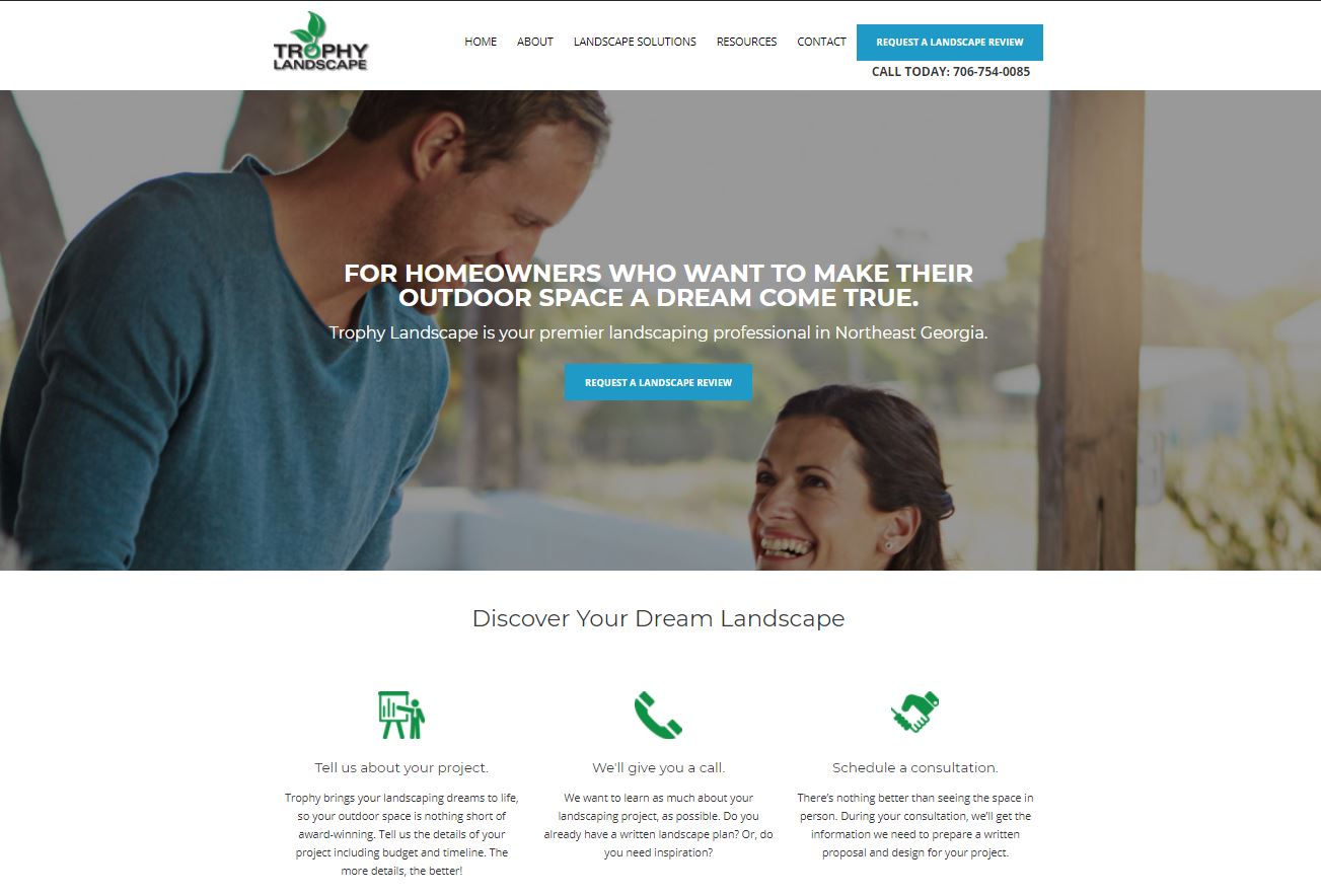 How Trophy Landscape Design Makes Visitors Get a Quote simply by their Website Design