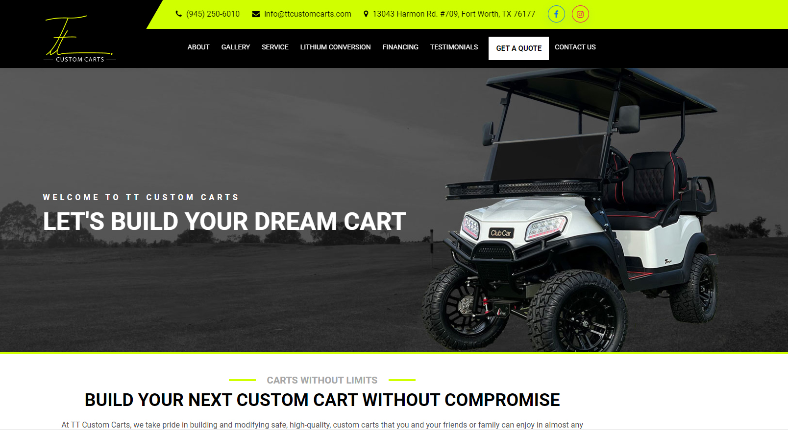 Creating a Custom Website for TT Custom Carts